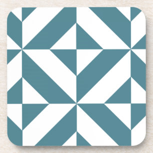 Tief Aquamarines Green Geometric Deko Cube Pattern Getränkeuntersetzer