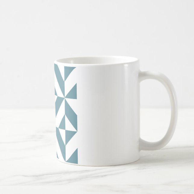 Tief Aquamarines Green Geometric Deko Cube Pattern Tasse (Rechts)