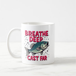 Tief atmen, weit werfen kaffeetasse