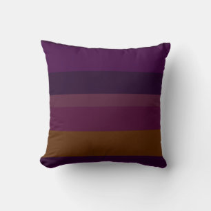 Tief Aubergine & Senf Horizontale Streifen Kissen
