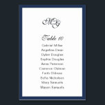 Tief blauer Rahmen. Moderne, stilvolle Hochzeit Tischnummer<br><div class="desc">Einfache Navy Blue Frame. Elegante Hochzeitssitzplan Single Tischnummer.</div>