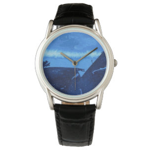 Tief blaues Wasser, blaue Felsen unter Wasser Armbanduhr