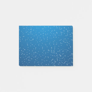 Tief blaues Wasser und winzige Blasen Post-it Klebezettel