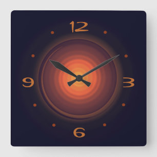 Tief braun mit goldenem Drehkreuz > Wanduhren