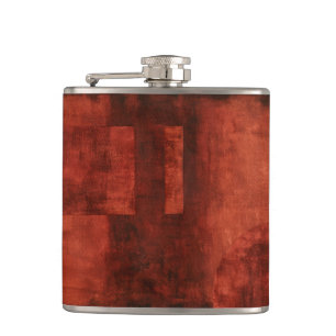 Tief-Crimson-Malerei mit geometrischen Formen Flachmann