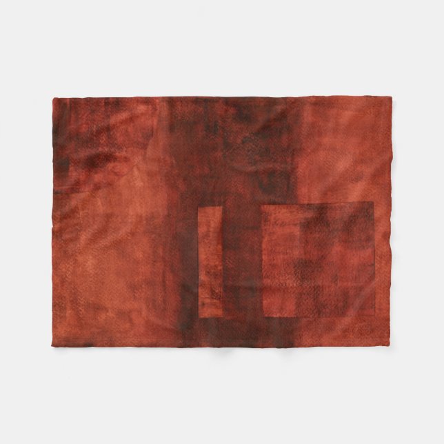 Tief-Crimson-Malerei mit geometrischen Formen Fleecedecke (Vorderseite (Horizontal))