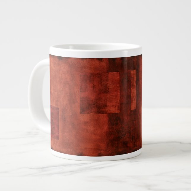 Tief-Crimson-Malerei mit geometrischen Formen Jumbo-Tasse (Vorderseite Links)