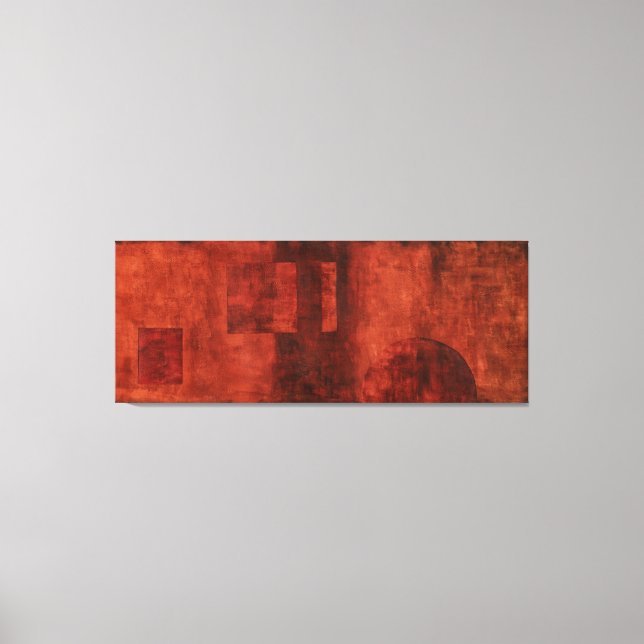 Tief-Crimson-Malerei mit geometrischen Formen Leinwanddruck (Vorderseite)