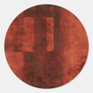 Tief-Crimson-Malerei mit geometrischen Formen Runder Aufkleber