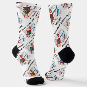 Tief denkende innere Neuron Synapse Geek Attitude Socken