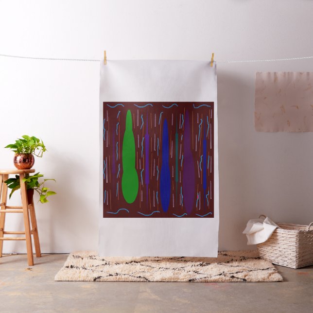 Tief dunkle lila Kunst inspiriert gemischt gemuste Stoff (Beispiel)