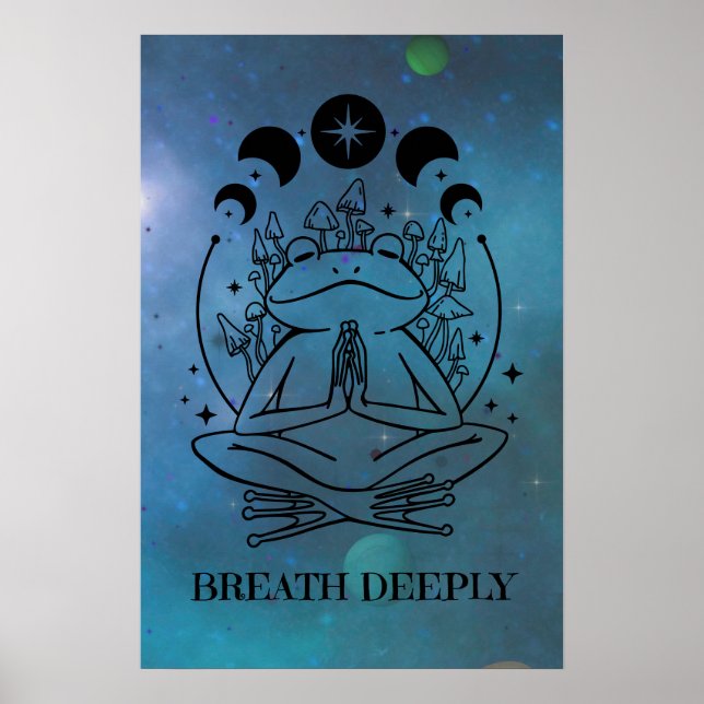 Tief gehender Yoga Frog Poster (Vorne)