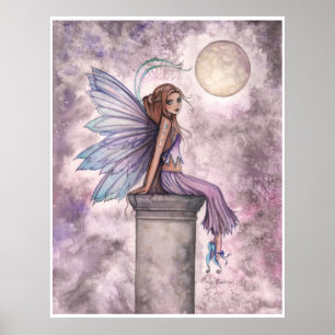 Tief hängender Mond Fantasy Fee Poster