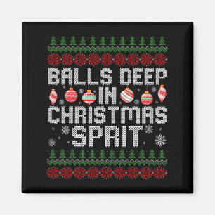 Tief im Weihnachts-Srit passende hässliche Paare Magnet