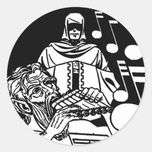 Tief in Dunkelheit Vintage Comicen Grimmige Sensen Runder Aufkleber