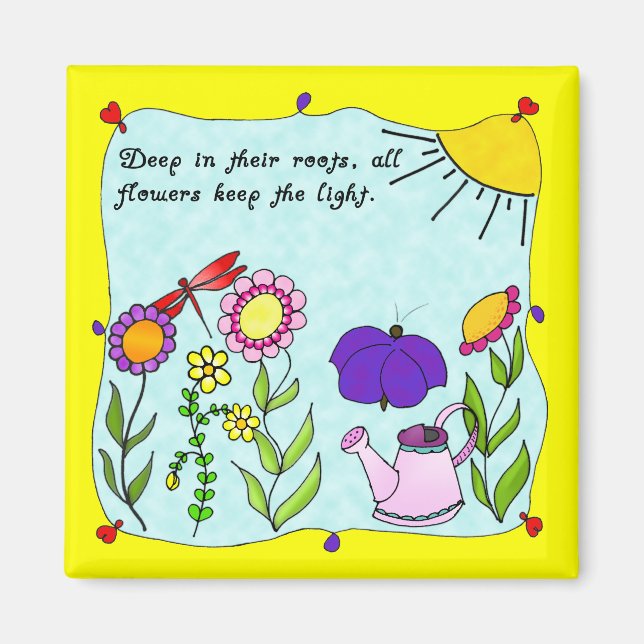 Tief in ihrem Roots Square Magnet (Vorne)