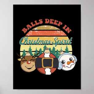 Tief in Weihnachtsstimmung Vintage Weihnachten  Poster