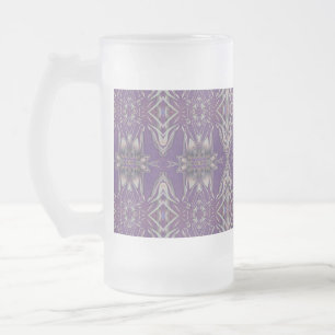 Tief Lila Jugendstil-Deko Kaleidoskopisches Frakta Mattglas Bierglas