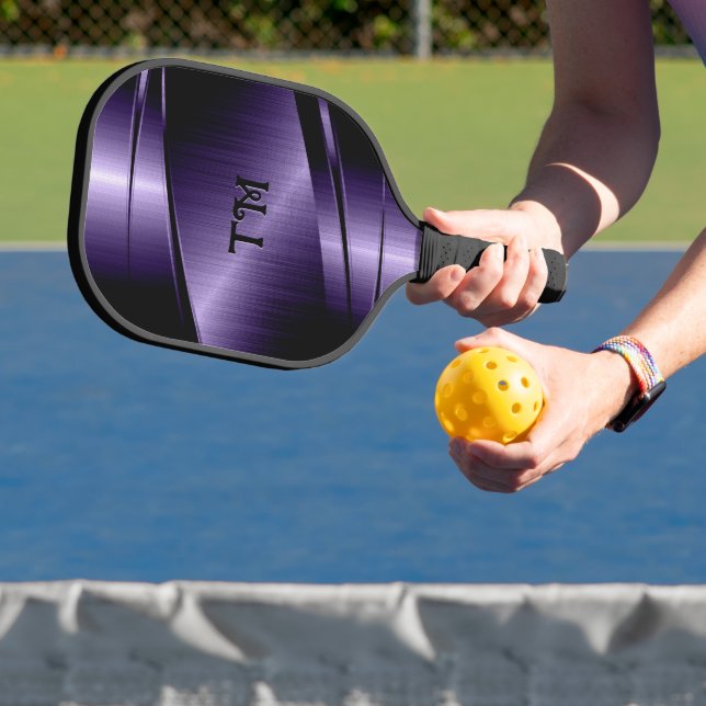 Tief lila metallische geometrische Struktur Pickleball Schläger (InSitu)