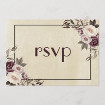 Tief Lila Peonies Wedding RSVP