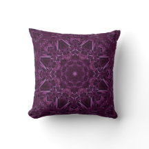 Tief Lila Plum Watercolor Mandala Throw Kissen