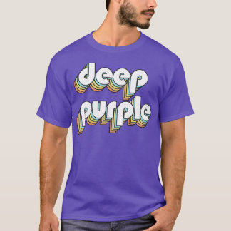 Tief Lila Retro-Regenbogentypografie verblasst T-Shirt