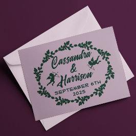 Tief Lila rustikale Hochzeit Dankeskarte