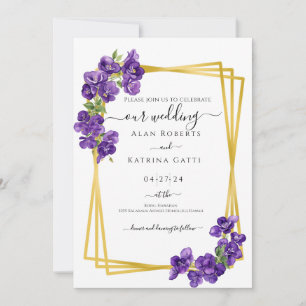 Tief Lila Violetten zum Hochzeitsempfang Einladung