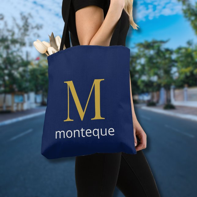 Tief marine Luxus individuell Gold Monogramm Gesch (Von Creator hochgeladen)