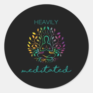Tief meditierte Yoga-Meditation Runder Aufkleber