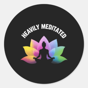 Tief meditierter Yoga-Lotus-Entspannungs-Lanzen-Ze Runder Aufkleber