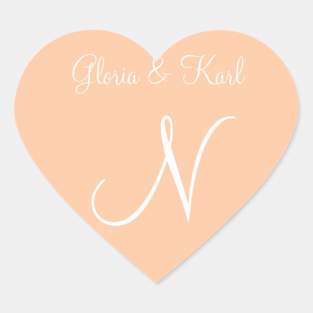 Tief Pfirsich Ihre eigenen Briefe einladen Herz-Aufkleber (Vorderseite)