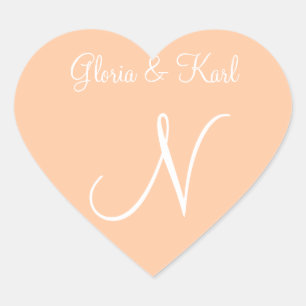 Tief Pfirsich Ihre eigenen Briefe einladen Herz-Aufkleber