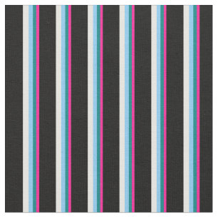 Tief rosa, Aquamarin, Light Sky Blue, White & Blac Stoff