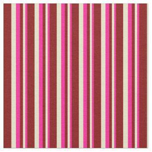 Tief rosa, blass Goldenrod und Maroon farbige Lini Stoff