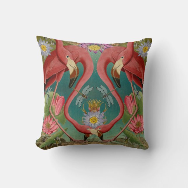 Tief rosa Flamingos Kissen (Vorderseite)