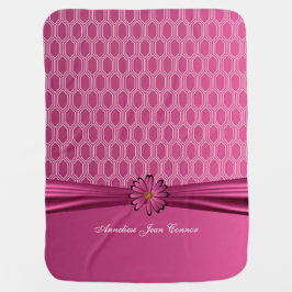Tief rosa geometrische Designs mit rosa Daisy Babydecke