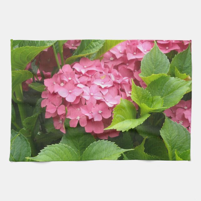 Tief rosa Hydrangeas Handtuch (Horizontal)