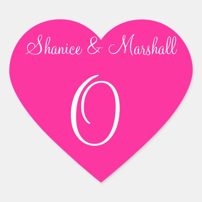 Tief rosa Ihre eigenen ersten Hochzeiten Herz-Aufkleber (Vorderseite)