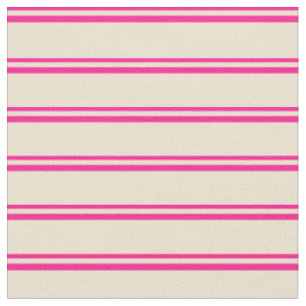 Tief rosa und beige gestrichene Streifen-/Linienmu Stoff