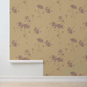 Tief rote Blume Silhouetten Tapete