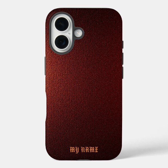 Tief rote Metallic-Textur Case-Mate iPhone Hülle (Rückseite)