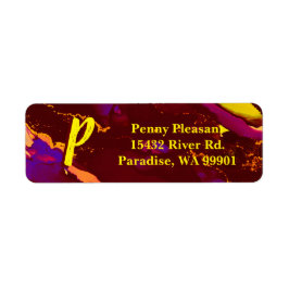 Tief rote und goldene Alkoholtink Malerei