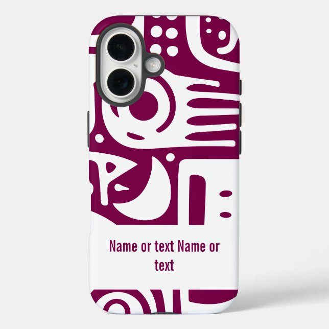 Tief rote und weiße Doodles Case-Mate iPhone Hülle (Rückseite)