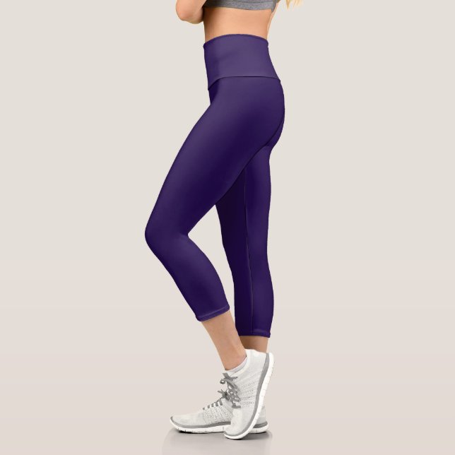 Tief-Royal-Lila Capri Leggings (Links)