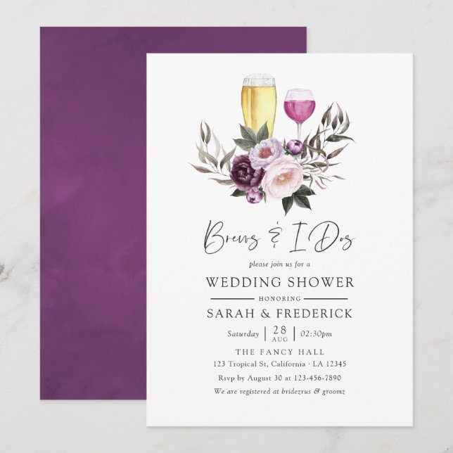 Tief samtene Blumenbrauen vor I Dosen Einladung (Vorne/Hinten)