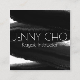 Tief schwarz-farbiges Pinselstrich Quadratische Visitenkarte