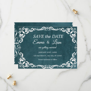 Tief Türkisblau Talavera Mexikanische Hochzeit Save The Date