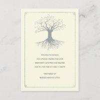 Tief verwurzelte Beileids-Bestätigungs-Karte