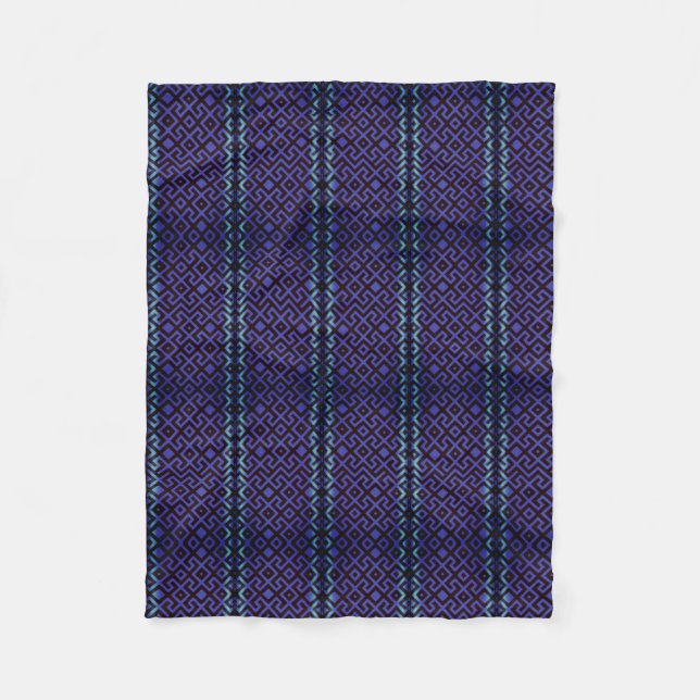 Tief violett-navy gestreiftes Fleece-Decke Fleecedecke (Vorderseite)